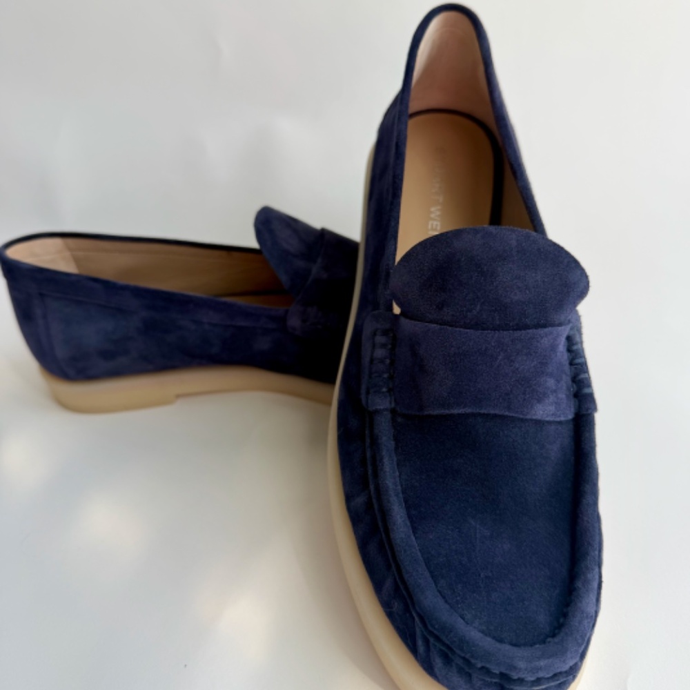 Stuart Weitzman Blake Suede Slip-On Loafers Dark Size 9 NWOT - Picture 15 of 16